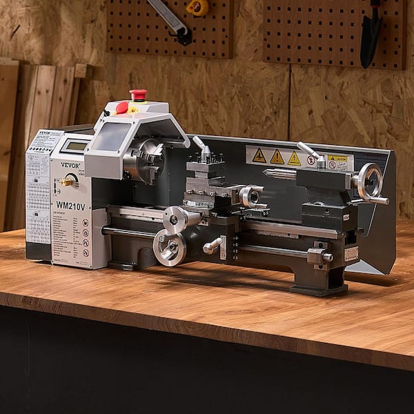 Metal Lathe, 8 x 16 in., 550W Benchtop Lathe Machine, 0-2500 RPM Variable Speed, 0.0003 in. Spindle Accuracy Metal Gear