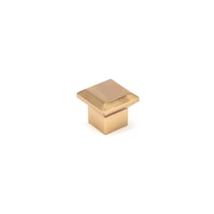 1-5/16 in. (34 mm) x 1-5/16 in. (34 mm) Aurum Brushed Gold Transitional Cabinet Knob