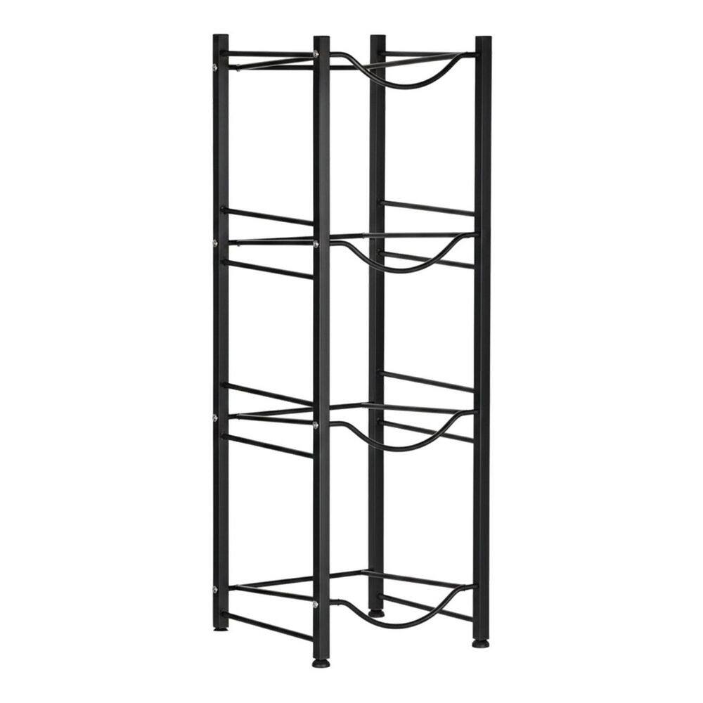 13.07 in. Black Steel Heavy-Duty Adjustable 4-Tier Wall Rack with Rubber Feet for Water Jug Storage Organizer price history on PriceWatchPro