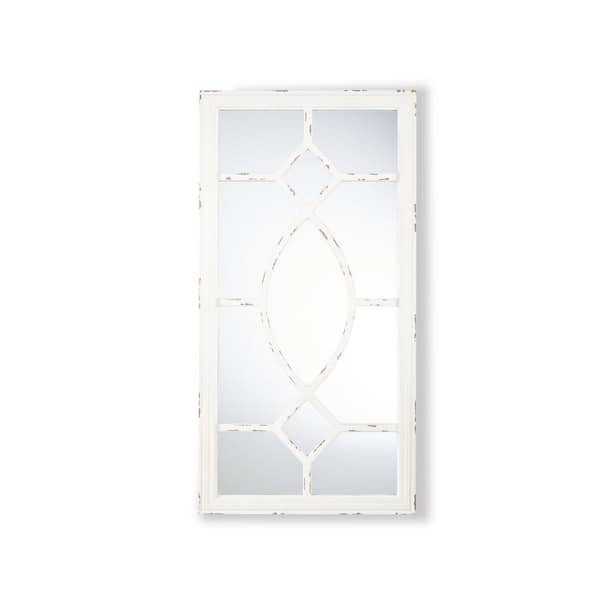 Noble House Emmons 44 in. x 22.5 in. Farmhouse Rectangle Framed White Accent Mirror
