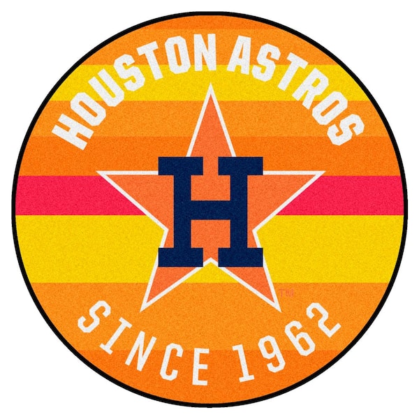 FANMATS Houston Astros Orange 2 ft. x 2 ft. Round Area Rug