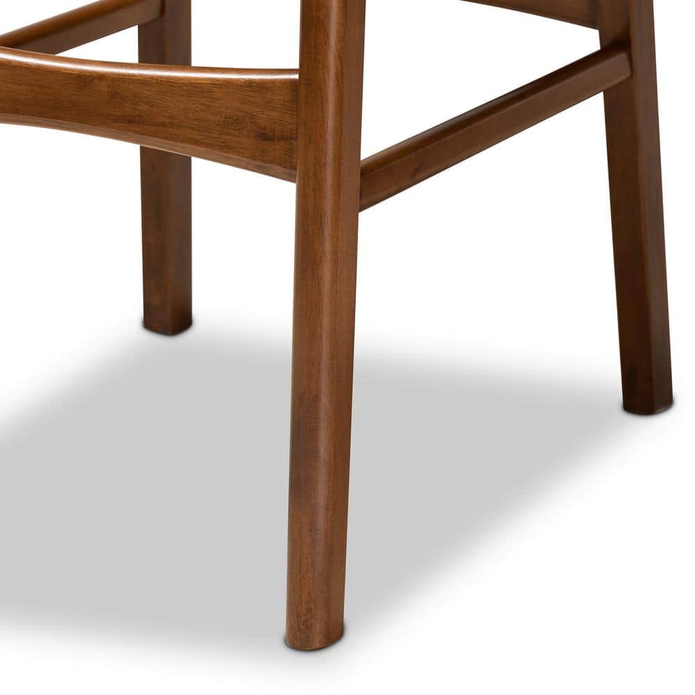 Katya Walnut Brown Adjustable Wood Bar Stool Set