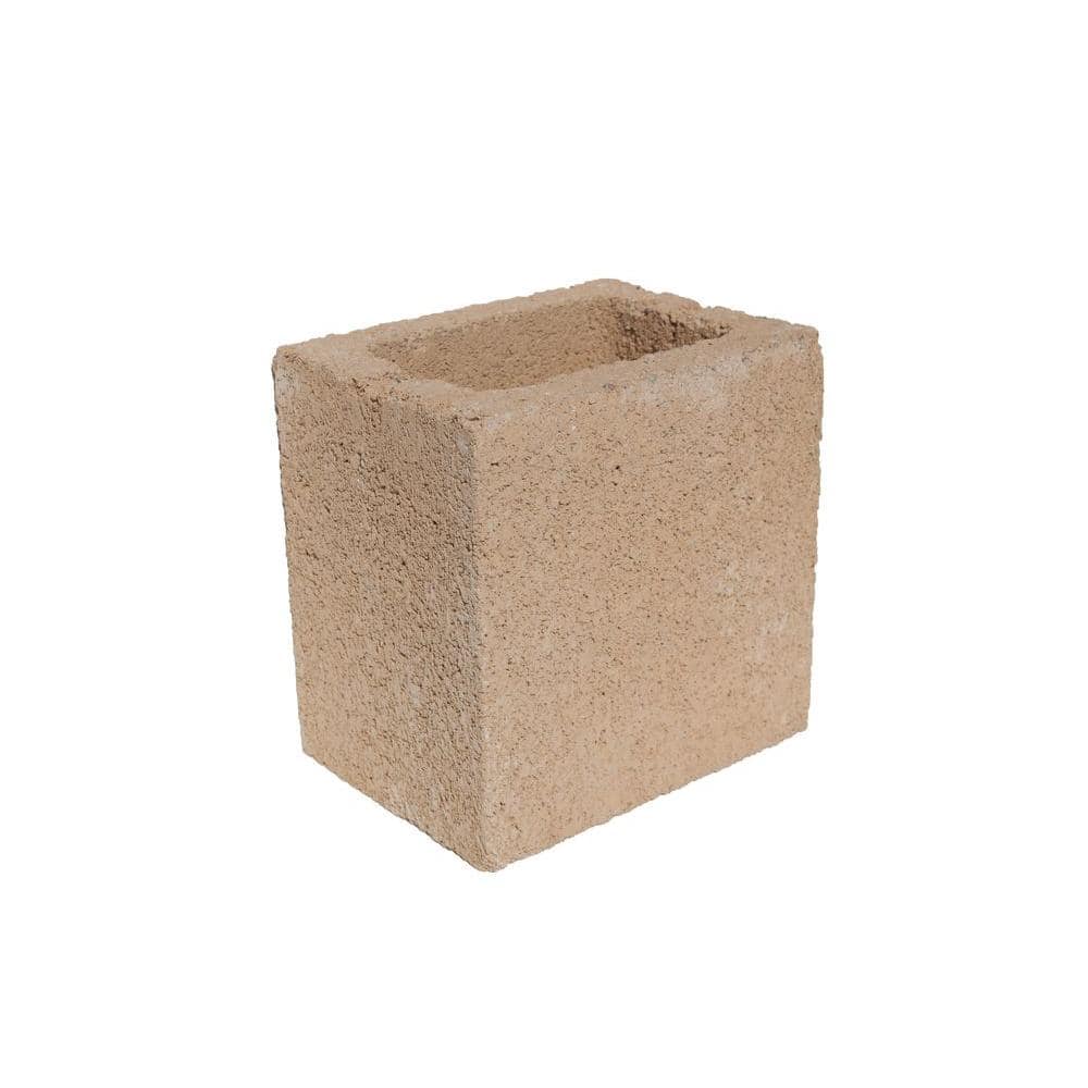 Angelus Block 6 In. X 8 In. X 16 In. Sungold Concrete Half Block 