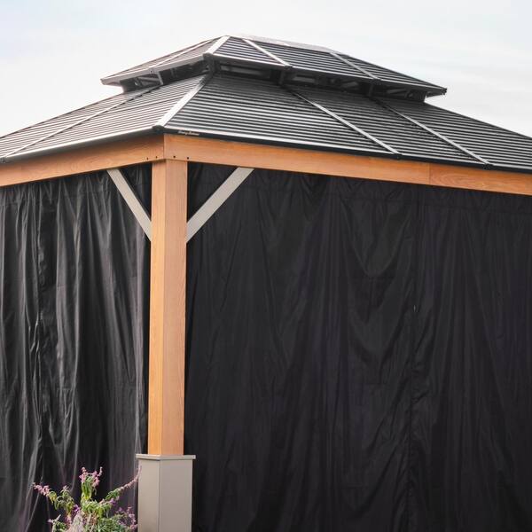 Sojag 10 x 12 Spun Maui/Cove Black Curtains 135-9169058