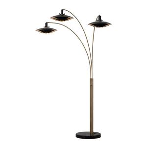 Rancho Mirage 87 in. 3 Light Arc Lamp, Weathered Brass