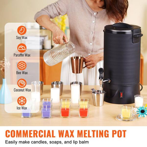 10L Wax Melter for Candle Making, Large Electric Wax Melting Pot, 9-Level Temperature Control, Stainless Steel, Silver