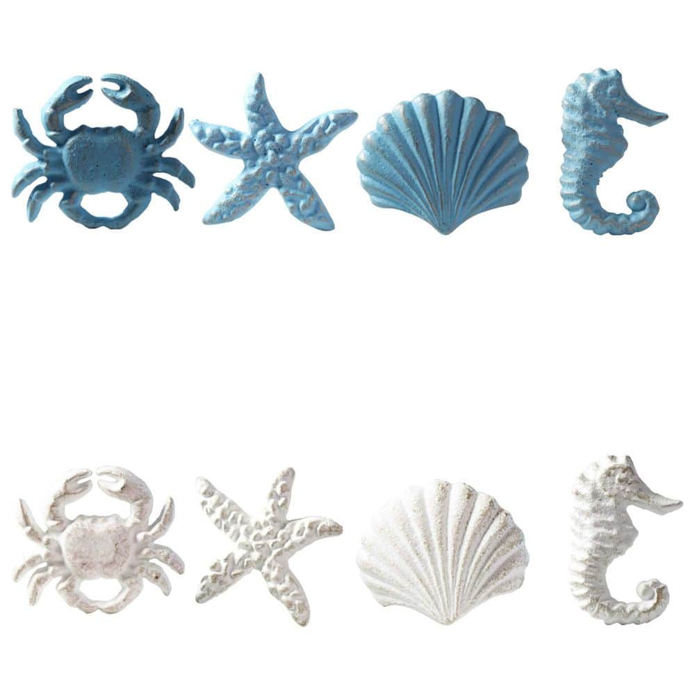 8-Pack Retro Marine Style Cast Iron Drawer Handle, Pattern of Hippocampus, Starfish, Crab and Scallop price history on PriceWatchPro