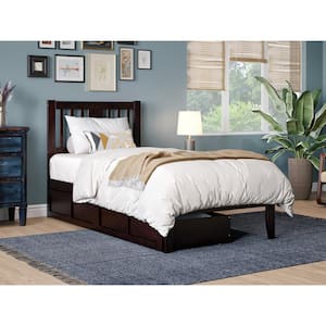 Tahoe Espresso Twin Solid Wood Storage Platform Bed with 2-Drawers