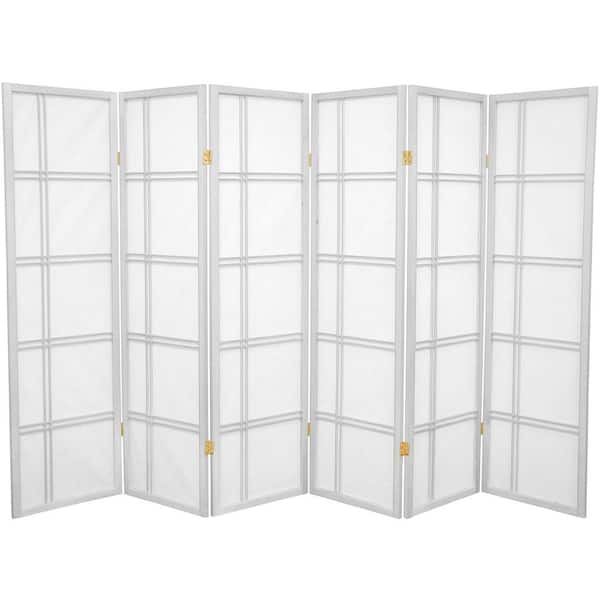 Oriental Furniture 5 ft. White 6-Panel Room Divider