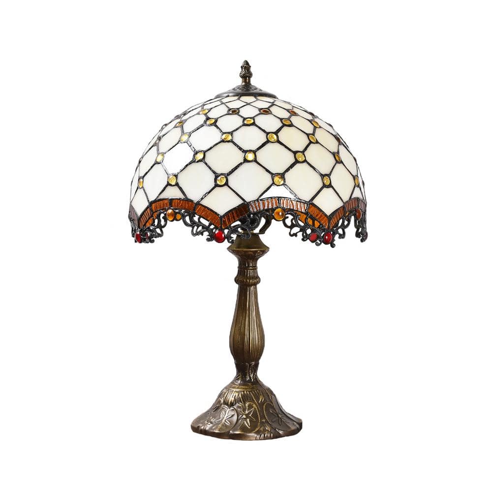 Decorative 18.1 in. Multi-Colored Table Lamp Bronze Finish Glass Lamp price history on PriceWatchPro