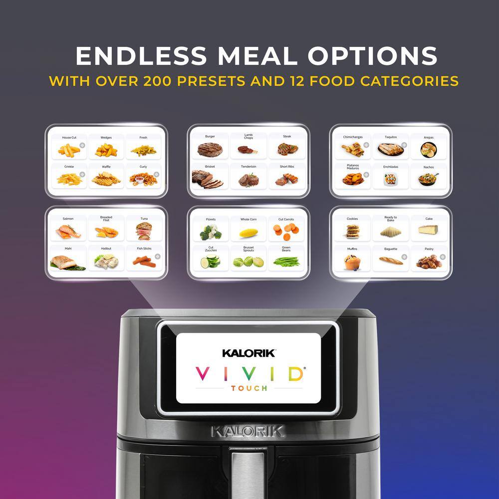 Kalorik Vivid Touch 5-Quart Black Stainless Steel Air Fryer