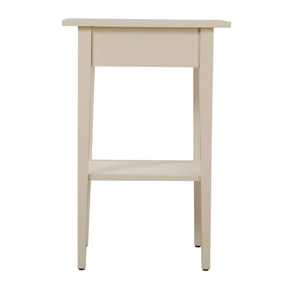 Dalton Beige Modern Nightstand with Open Storage Shelf