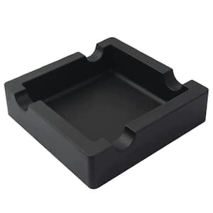 Silicone Cigar Ashtray with Unbreakable Design and 4-Cigar Holder for Indoor Outdoor Ashtray Use, Black (1-Pack)