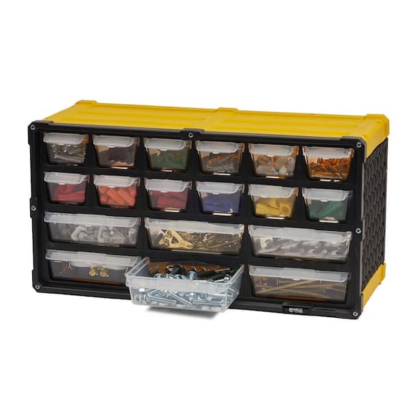 TAFCO Product 18-Compartment Small Parts Organizer, Yellow