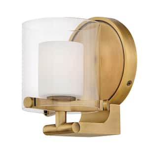 Rixon 5.5 in. 1-Light Heritage Brass Vanity Light