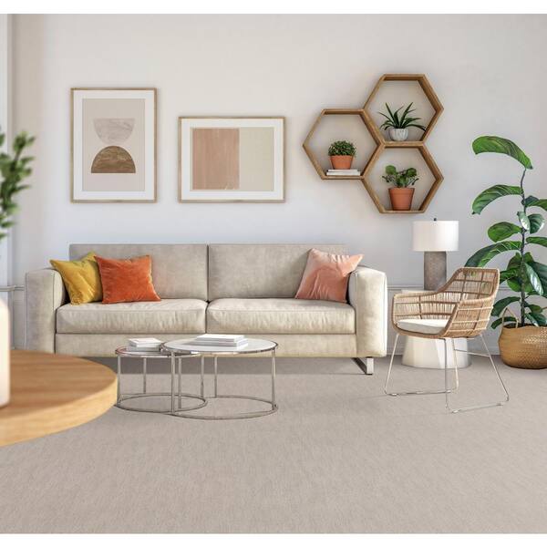 Inner Peace - Alabaster - Beige 26 oz. SD Polyester Pattern Installed Carpet
