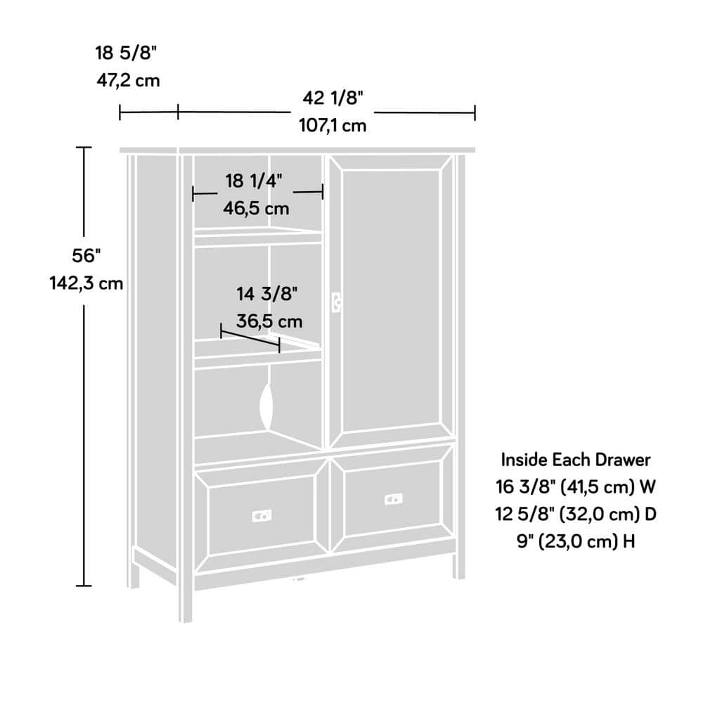 White Adjustable Shelving Office Storage Cabinet with File Drawers