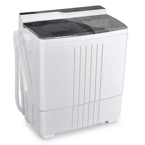 2.4 cu.ft. Portable Compact Mini Twin Tub Washing Machine Drain Pump Spinner Washer and Dryer Combo in White