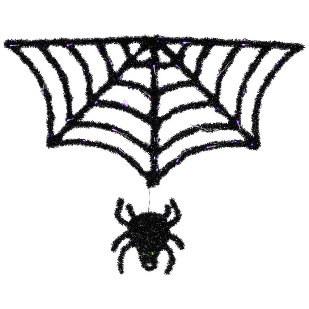 36 in. Black Lighted Spider and Web Halloween Yard Stake Decoration-Purple LED Lights price history on PriceWatchPro