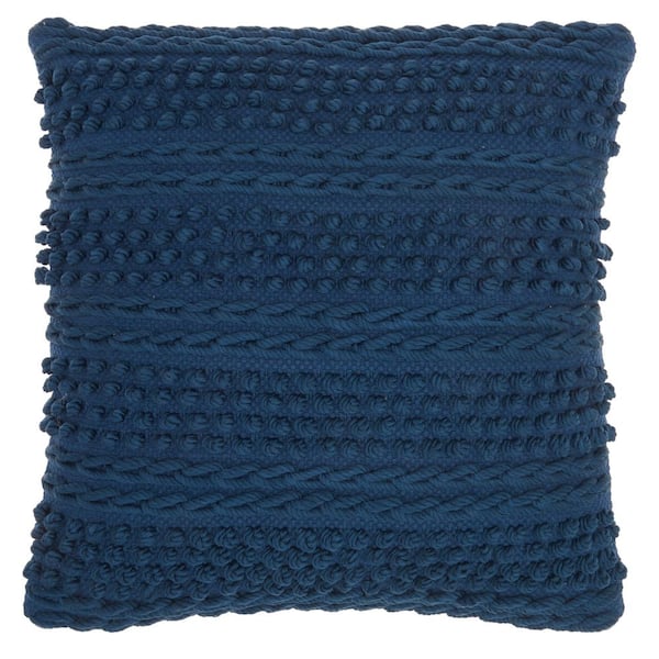 Lifestyles Navy 18 in. x 18 in. Throw Pillow