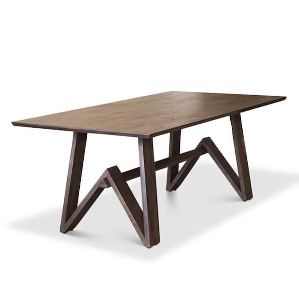 Ashcroft Furniture Co Winry 79 in. Mid Century Modern Style Solid Wood Walnut Brown Frame and Top Rectangular Dining Table (Seats 8)