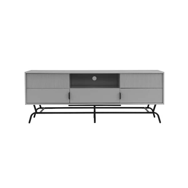 Yaztra Gray TV Stand Fits TV's up to 65 in. with 3-Drawers