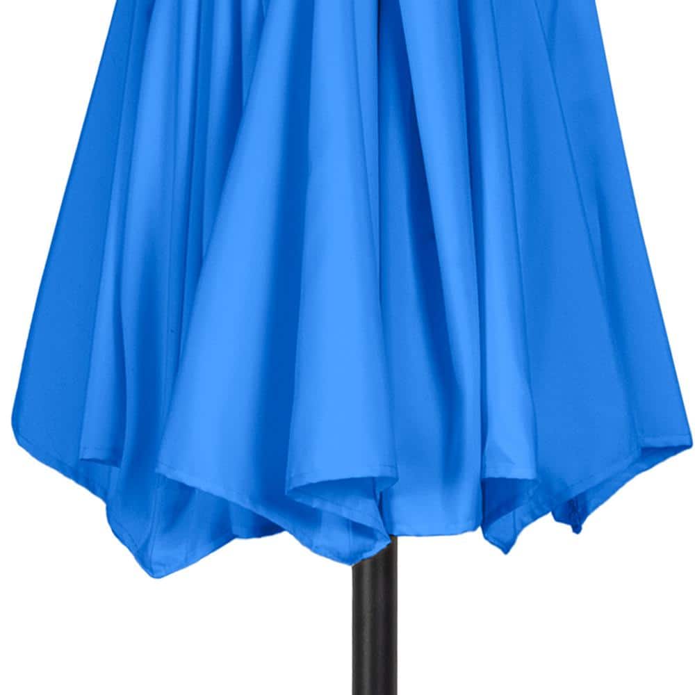 Brilliant Blue 9 ft. Round Aluminum Market Patio Umbrella