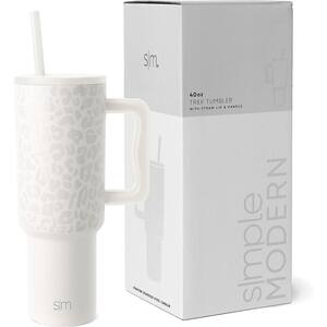 Simple Modern 40 oz Tumbler with Handle & Straw Lid Winter White Review 