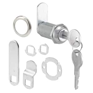 Drawer and Cabinet Lock, 1-3/8 in., Diecast, Stainless Steel, 1 in. Max. Panel