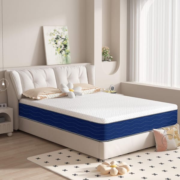 メモリー Crystli Queen Medium Gel Memory Foam Mattress 12 in. Bed-in-a-Box