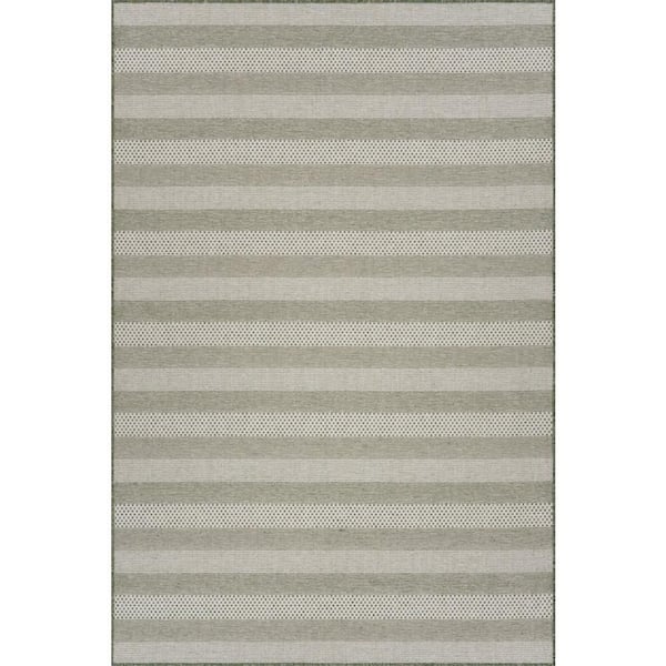 Selissea Striped Green 8 ft. x 10 ft. Outdoor Area Rug