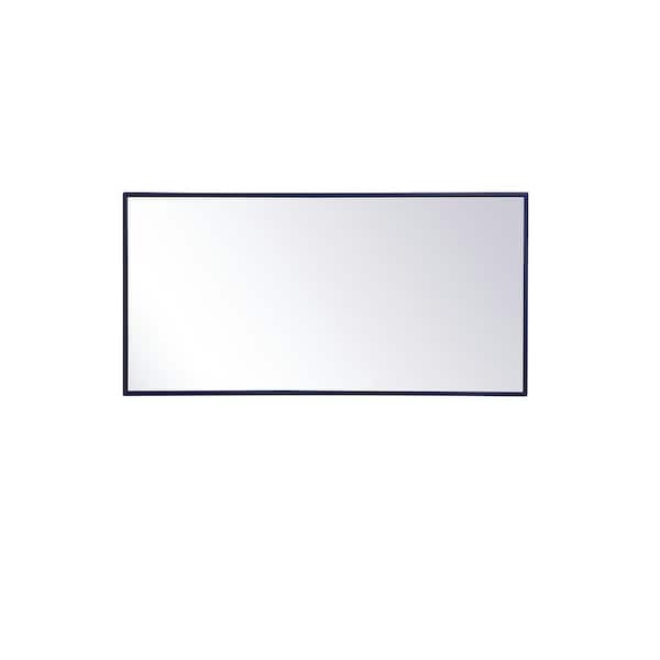 Unbranded Medium Rectangle Blue Modern Mirror (36 in. H x 18 in. W)