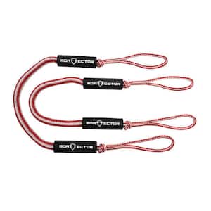 BoatTector Bungee Dock Line Value 2-Pack - 4 ft., Red/White