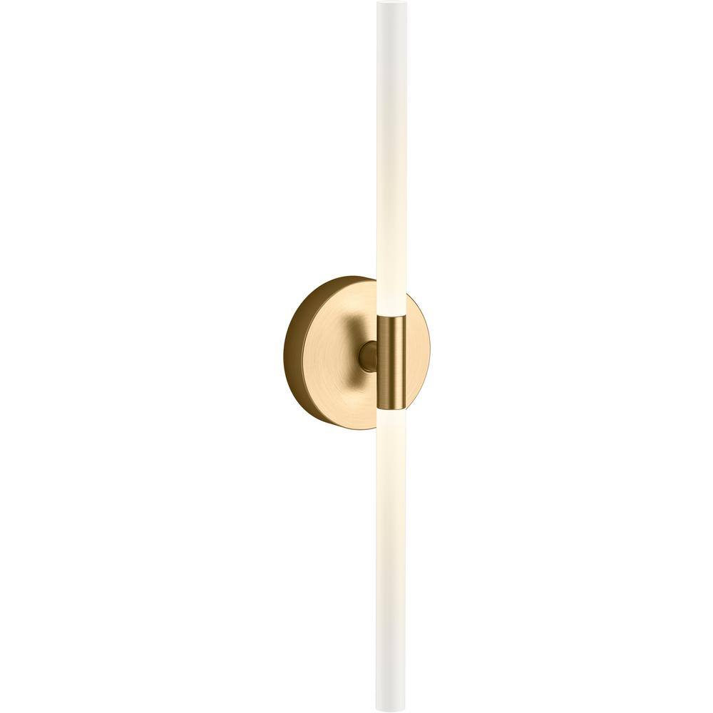 Polished Nickel 24" LED Bubble Glass Sconce, Dimmable and Damp Rated