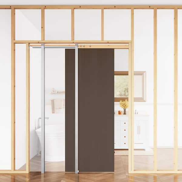 24 in. to 36 in. x 80 in. Universal Aluminum Pocket Door Frame with Hardware Kit and Soft Close (Frame Only)