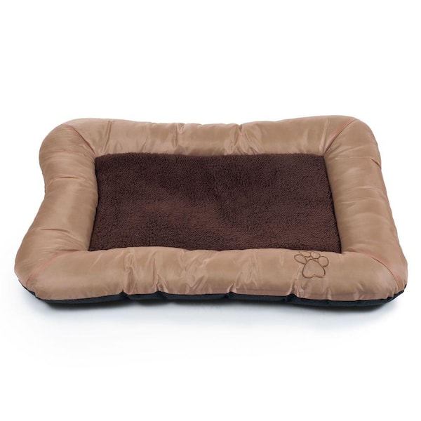 PAW Extra Large Tan Plush Cozy Pet Crate Dog Pet Bed 80 0002 XL T The Home Depot