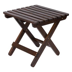Adirondack Burnt Brown Square Wood Outdoor Side Folding Table