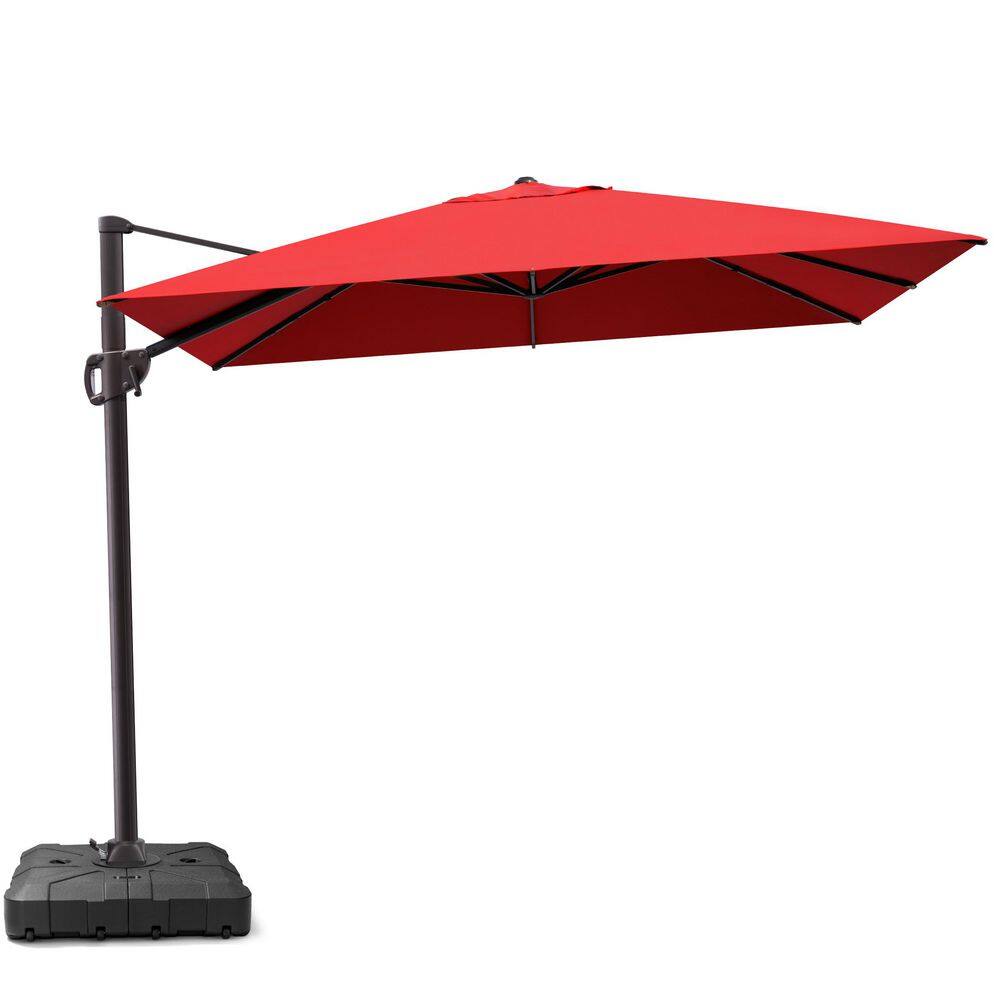 9 ft. x 11 ft. Swivel Top Cantilever Parasol Patio Umbrella in Red with HDPE Base Stand price history on PriceWatchPro