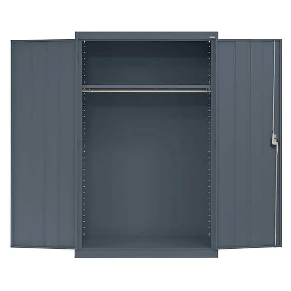 Sandusky Elite Series ( 46 in. W x 72 in. H x 24 in. D ) Welded Wardrobe Steel Freestanding Cabinet in Charcoal