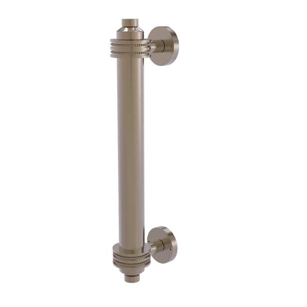 8 in. Center-to-Center Door Pull with Dotted Aents in Antique Pewter