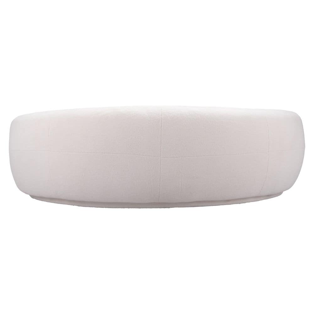 92.1'' Cream Polyester Curved Modern Sofa
