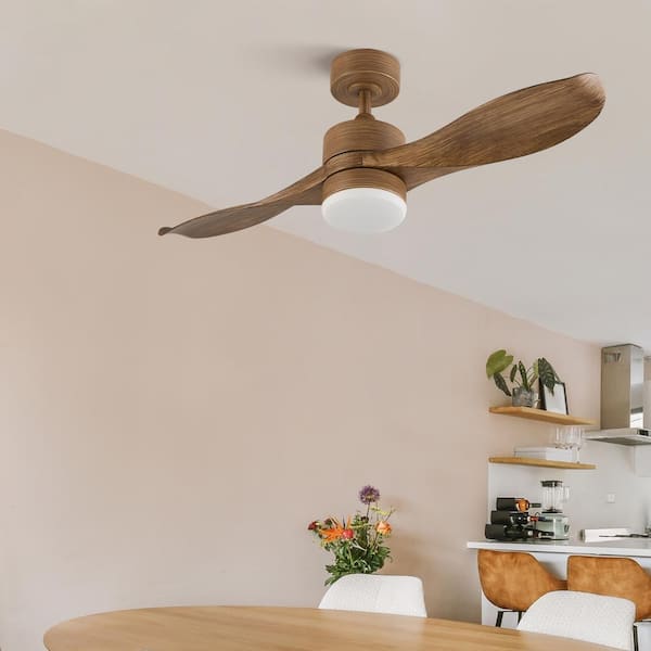 Merra 42 in. 2-Blade Natural Walnut Ceiling Fan with LED