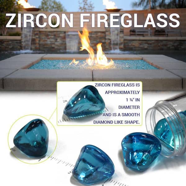 Aqua Blue Luster Fire Beads - Fire Glass / American Fireglass
