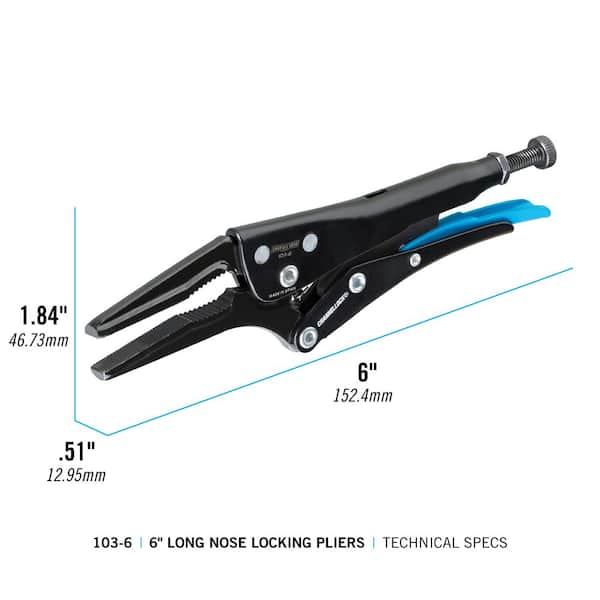 Channellock 6 in. Long Nose Locking Pliers 103-6 - The Home Depot