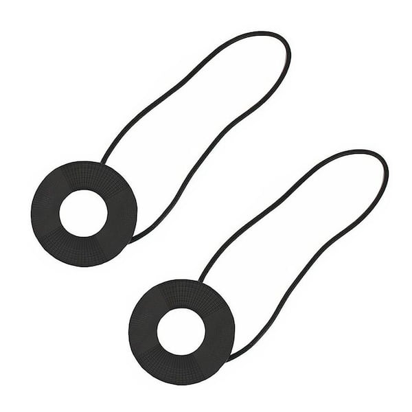 EVIDECO French home goods Mat Black Adjustable Metal Round Curtain Tie Back (Set of 2)
