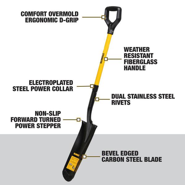 DEWALT 32 in. Fiberglass D-Handle Carbon Steel Transfer Shovel DXLHA2604 -  The Home Depot