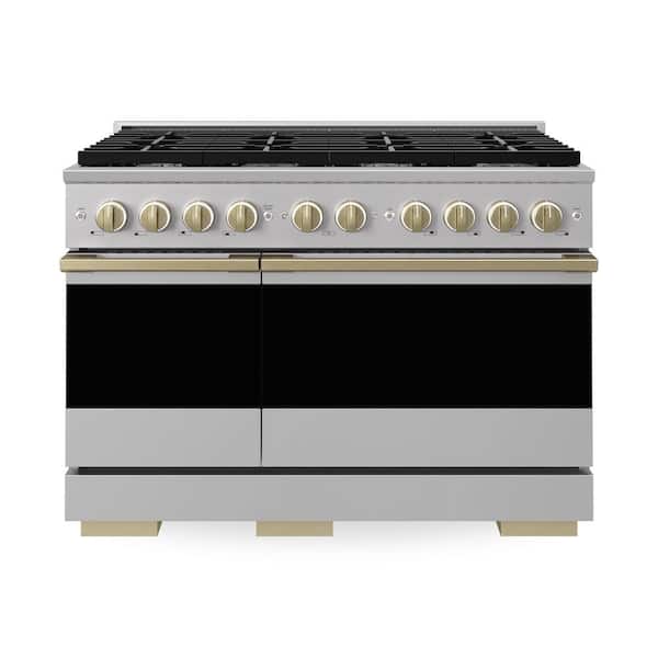 Autograph 48 in. 6.7 cu. ft. Marino Freestanding Gas Range with 8 Burners and Convection Oven with Bronze Accents