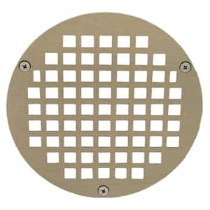 6 in. Round Replacement Strainer with 3-Screws in Nickel Bronze for Metal Spuds for Shower/Floor Drains