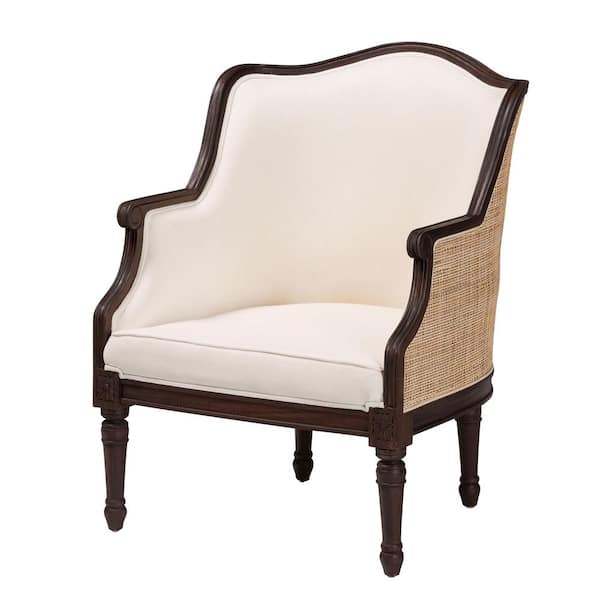 bali pari Ornella Beige and Dark Brown Accent Chair with Natural