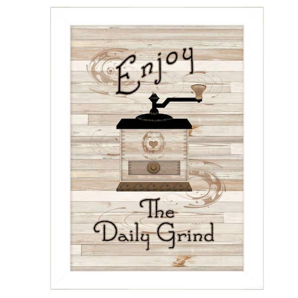 HomeRoots Charlie The Daily Grind 1-Piece Framed Wall Art 14 in. x 10 in.
